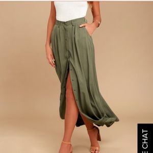 My Squad Olive Green Maxi Skirt